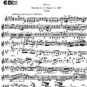 小提琴谱 | Violin Sonata in A Major K.402