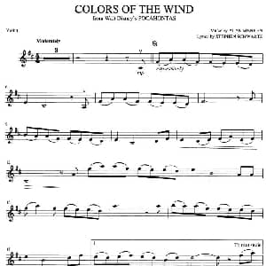 小提琴谱 | COLORS OF THE WIND