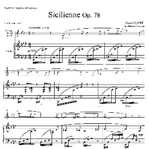 萨克斯谱 | 西西里舞曲 Op78 高音萨克斯 钢琴伴奏 福雷