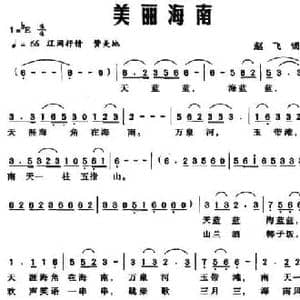 美丽海南_民歌简谱_词曲:赵飞 赵飞