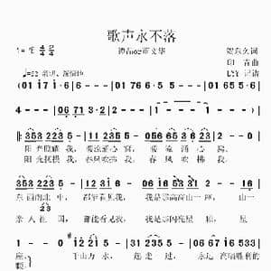 歌声永不落_歌谱投稿_词曲:贺东久 印青