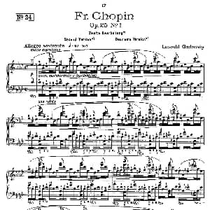 肖邦 练习曲 Fr.Chopin Op.25 No1 2 钢琴谱 Godowsky改编
