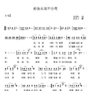 真情永远不分离_通俗唱法乐谱