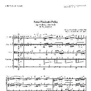 小提琴谱 | 新拨弦波尔卡 弦乐五重奏总谱 分谱 斯特劳斯