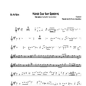 萨克斯谱 | Never Can Say Goodbye 中音萨克斯