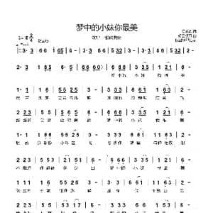 梦中的小妹你最美_歌曲简谱_词曲:后来者 轻云望月