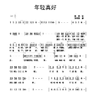 年轻真好_通俗唱法乐谱_词曲:蒋燕 张纯位