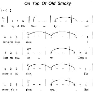 On Top Of Old Smoky 美国 _外国歌谱