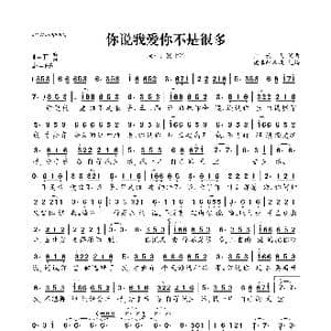 你说我爱你不是很多_歌曲简谱_词曲:余云飞 余云飞