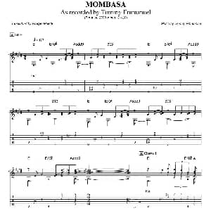 tommy emmanuel mombasa 吉他谱