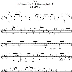 Fernando Sor 12 Studies,Op.31 吉他谱