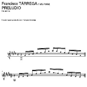 PRELUDIO Pentatonica 吉他谱 弗朗西斯科 泰雷加 Francisco Tarrega 1852 1909