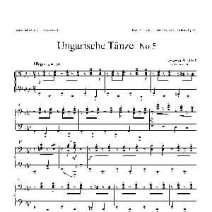 Ungarische Tnze No 5 钢琴谱