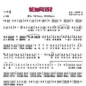 伯虎说_歌谱投稿_词曲:唐寅 于晓明 伯爵Johnny