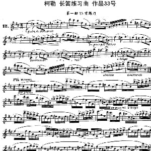 长笛曲谱 | 柯勒长笛练习曲作品33号 第一册 13 埃内斯托 柯勒 ERNESTO KOEHLER