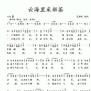 云海里采新茶_歌曲简谱_词曲:吴钟文 吴钟文