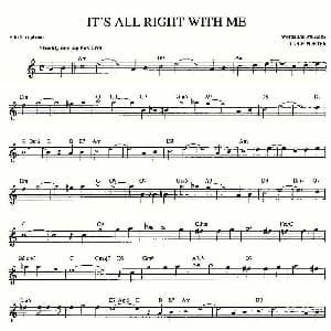 萨克斯谱 | IT'S ALL RIGHT WITH ME