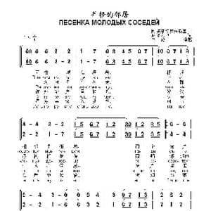 年轻的邻居ПЕСЕНКА МОЛОДЫХ СОСЕДЕЙ_歌曲简谱_词曲:阿.奥斯特罗夫斯基 尼.多利卓