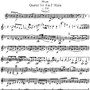 小提琴谱 | Mozart Quartet No.8 in F Major,K.168 Violin 2分谱