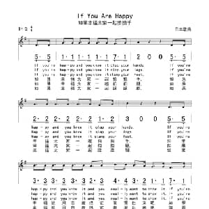 如果幸福大家一起拍拍手_外国歌谱