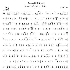 日 snow halation_歌曲简谱_词曲:畑亚贵 山田高弘