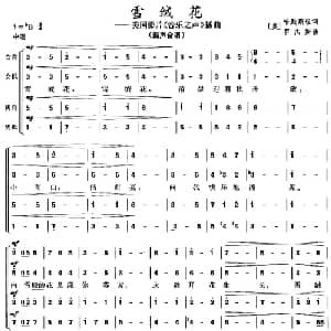 雪绒花 美国 _外国歌谱
