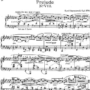 希曼诺夫斯基 9首钢琴前奏曲 Op.1 No.8 钢琴谱 希曼诺夫斯基