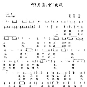 啊！月亮,啊！晚风_美声唱法乐谱_词曲:王森 陆宜