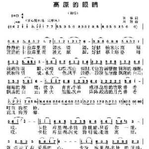 高原的眼睛_民歌简谱_词曲:孙华 刘恕