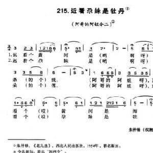近看尕妹是牡丹_民歌简谱