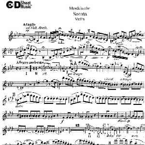 小提琴谱 | Mendelssohn Violin Sonata