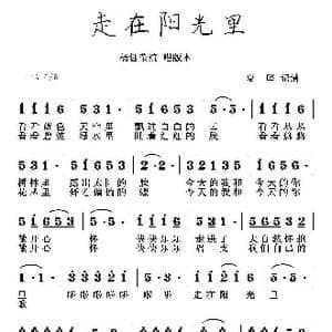 走在阳光里_歌谱投稿