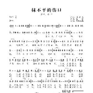 抹不平的伤口_歌曲简谱_词曲:陶秀英 前世