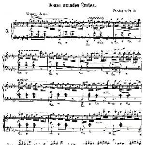 肖邦钢琴练习曲 Op.10之五 钢琴谱 肖邦