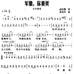 军徽,你最美_民歌简谱_词曲:赵大国 安九六