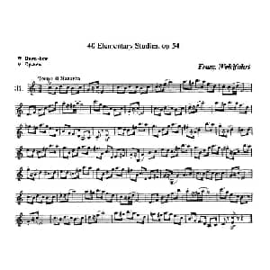 小提琴谱 | 40首小提琴初级技巧练习曲之31 弗朗茨 沃尔法特