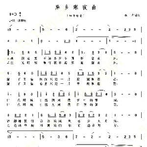 异乡寒夜曲_歌谱投稿