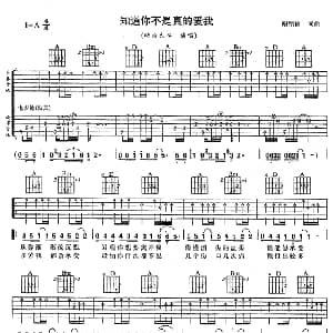 知道你不是真的爱我 吉他谱 动力火车 谢铭佑 谢铭佑