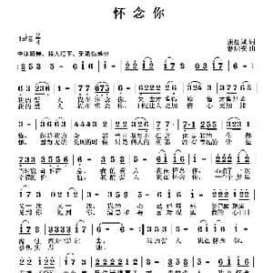 怀念你_歌曲简谱_词曲:张红斌 曹继安