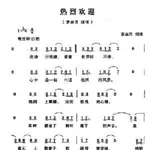 热烈欢迎_通俗唱法乐谱_词曲:董赫男 董赫男
