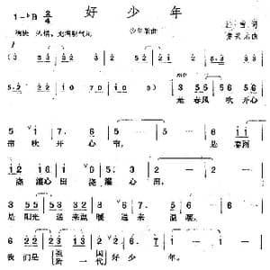 好少年_歌曲简谱_词曲:汪雪 楚兴元