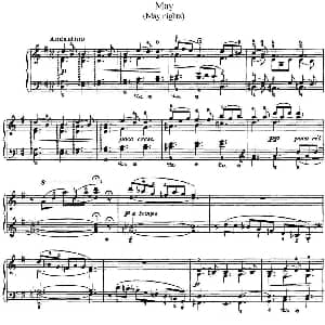 柴可夫斯基 四季 5月 清净之夜 G大调 Starlit Nights G major 钢琴谱 柴可夫斯基