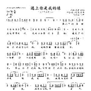 遇上你是我的缘_歌曲简谱_词曲:昂旺•文章 宗巴•才让巴桑
