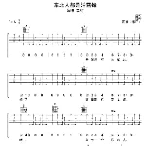 东北人都是活雷锋 吉他谱 雪村 雪村 雪村