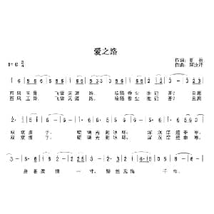 爱之路_通俗唱法乐谱_词曲:夏荷 阿汝汗