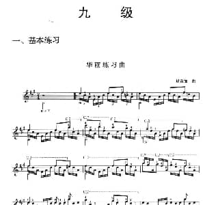 古典吉他考级九级练习曲 吉他谱 塔雷加