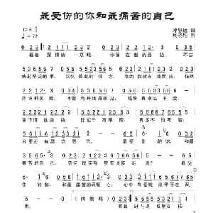 最受伤的你和最痛苦的自己_通俗唱法乐谱_词曲:田宇 杨晓旭