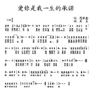 爱你是我一生的承诺_通俗唱法乐谱_词曲:范修奎 王立
