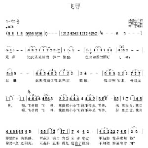 飞寻_通俗唱法乐谱_词曲:杨振林 李献玉