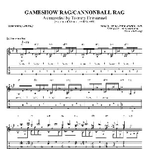 tommy emmanuel gameshow rag/cannonball rag 吉他谱 tommy emmanuel